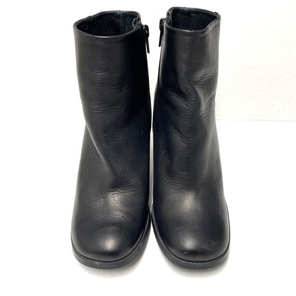 Miista Ali Black Ankle Boot Leather Wood Clear Block Heel Lucite Round T… - Picture 3 of 10